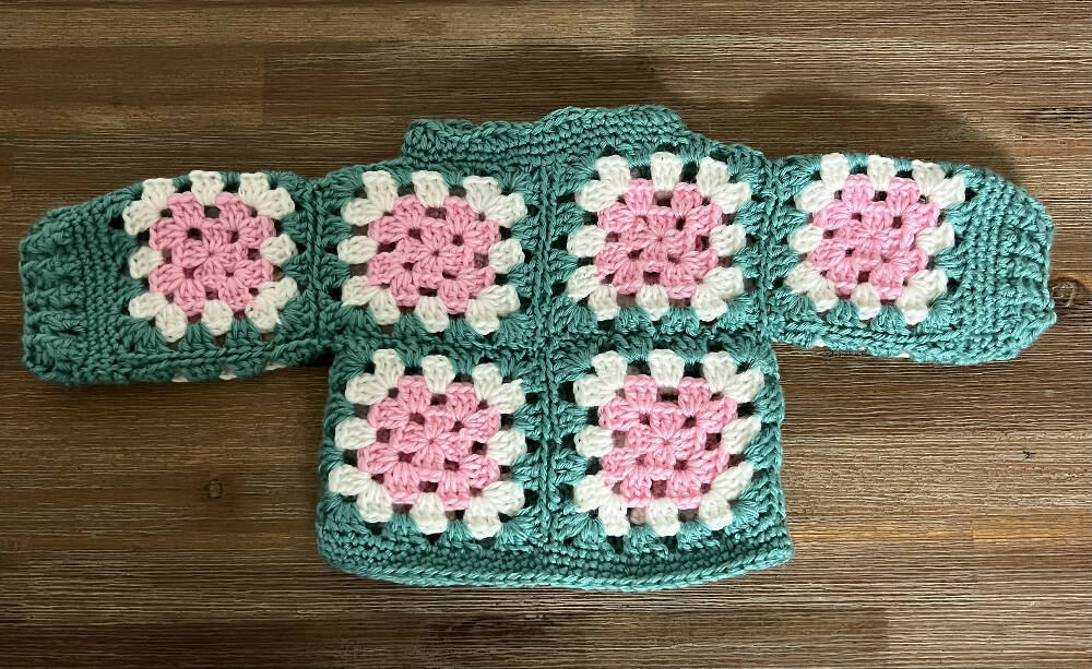 Crochet Granny Square Baby’s Cardigan