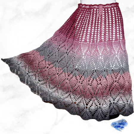 Maxi skirt, vintage, lace, bohemian, hand crochet