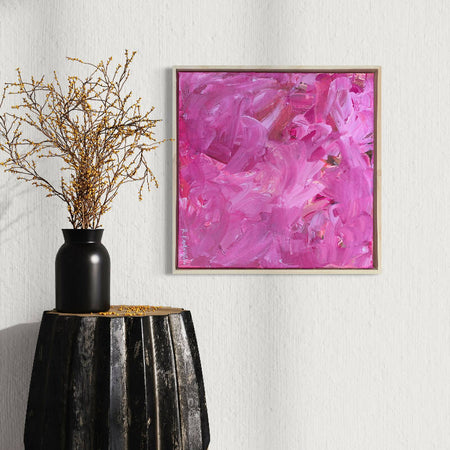 The Little Things - small pink original abstract painting