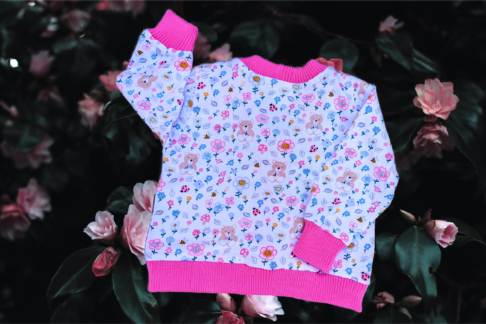 Girls Cardigan 'Bear Meadow', V-Neck - Size 000, 1-3