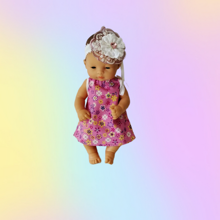 Dolls dress and headband for 32cm Miniland doll