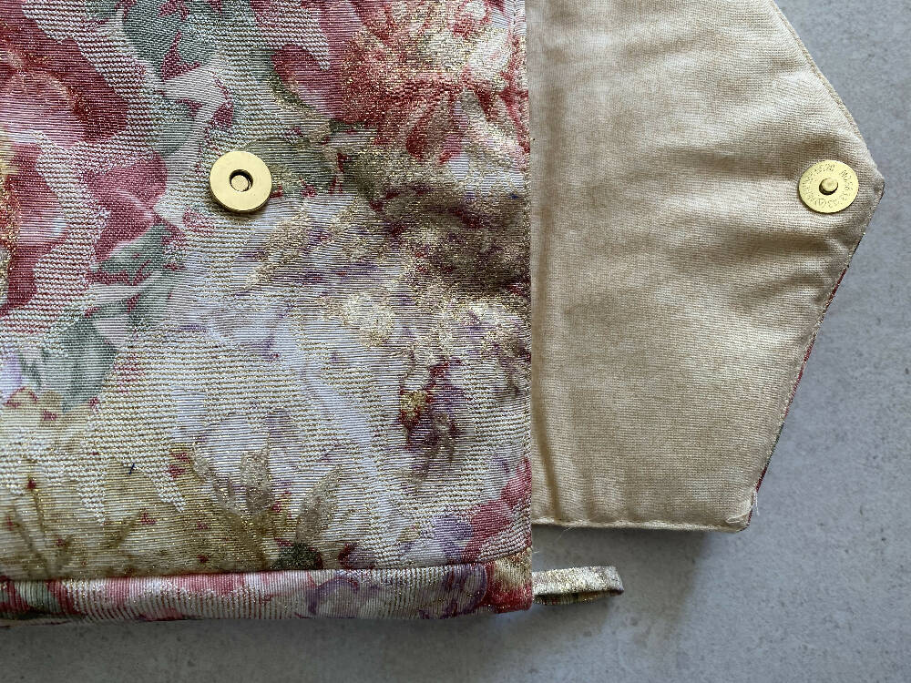 Floral Brocade fabric evening bag,