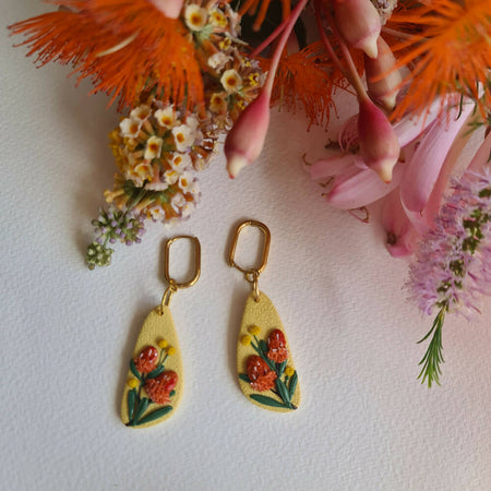 Earrings, Proteas and Billy Buttons