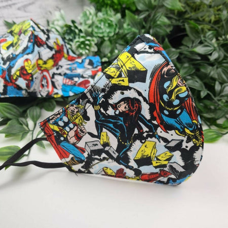 Mask - Comic Book Superhero - Face Cover - 3 Layer Nose Wire Adjustable
