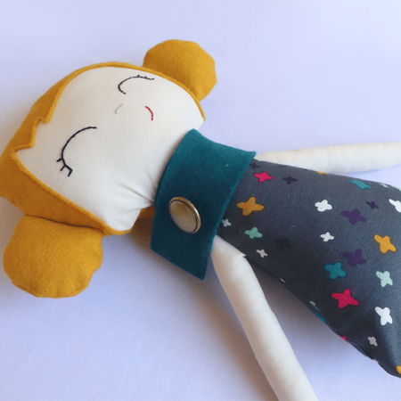 Maeve - Handmade Keepsake Girl Doll Soft Toy