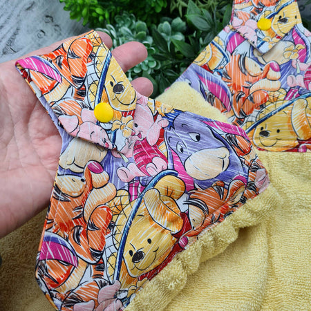 Hand Towel - Pooh & Friends - Cotton Fabric Hanging Clip Loop