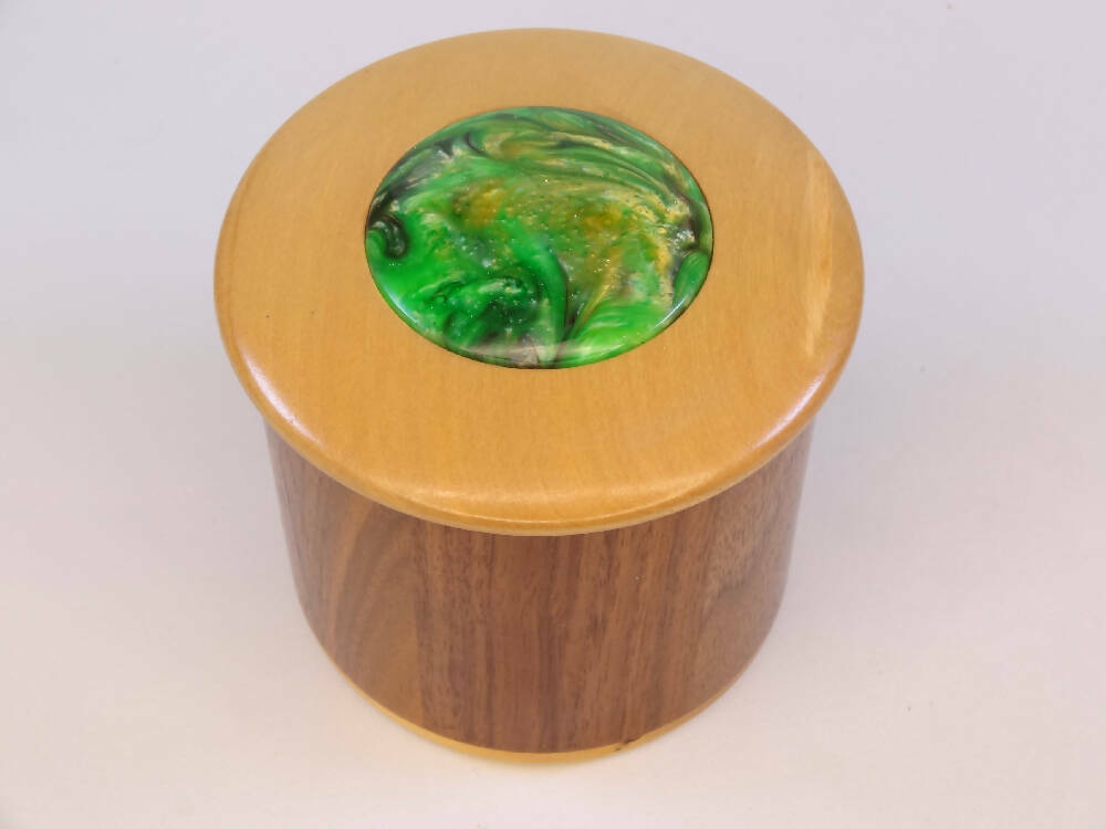 Turned Trinket/Jewelry Box with Resin Insert
