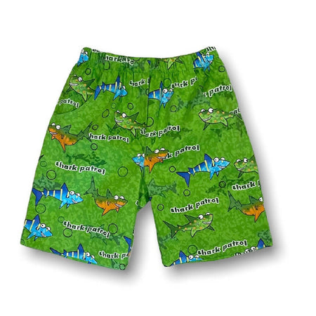 Boys Cotton Long Shorts with Side Pockets - Shark Patrol