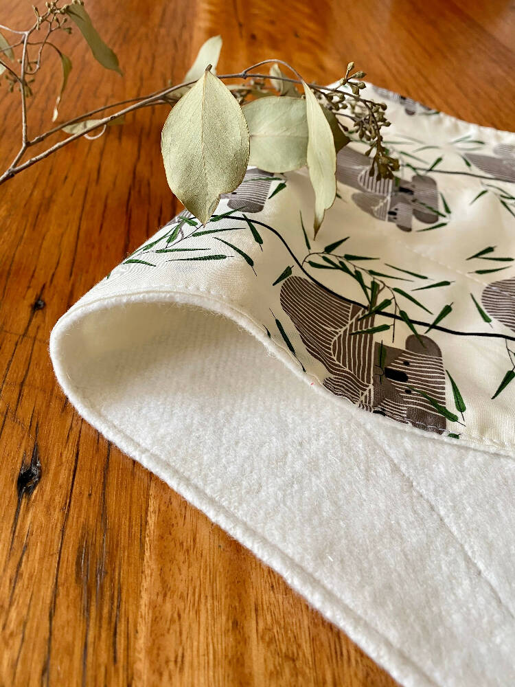 burp cloth - koalas / organic cotton hemp fleece / baby toddler