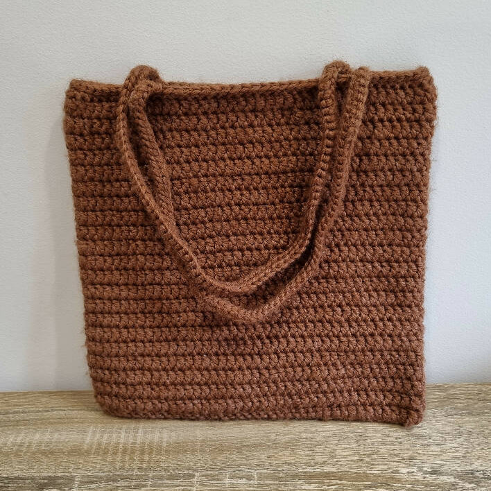 Medium Crochet Tote Bag - made with 100% recycled polyester yarn (34cmW x 33cmH)