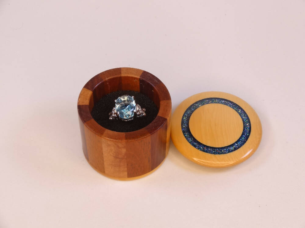 Turned Wood Ring presentation box .