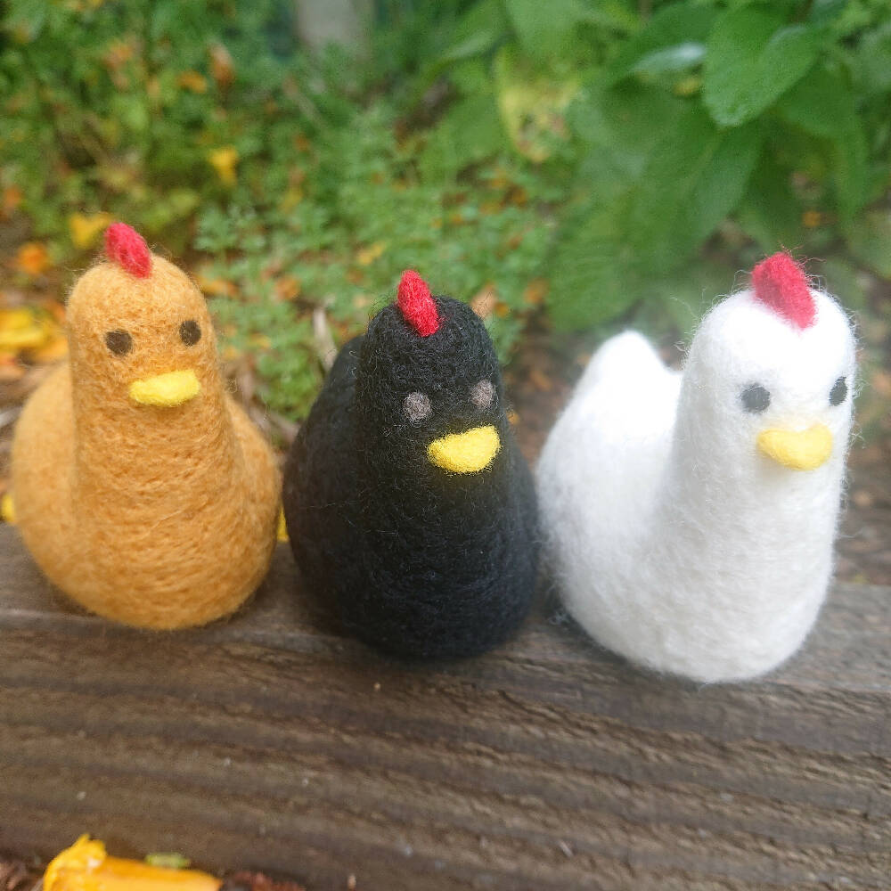 Wool Needle Felted Chicken - 3 colours available