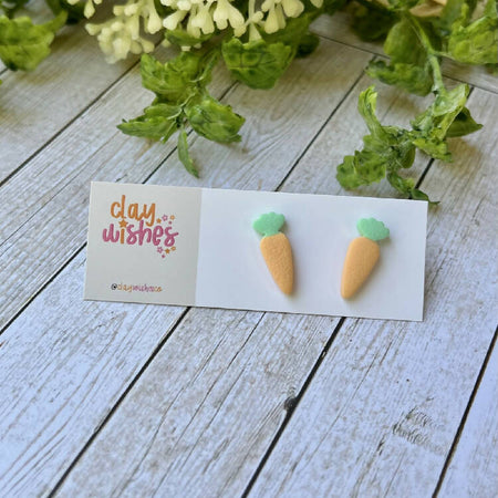Carrot Stud Polymer Clay Earrings