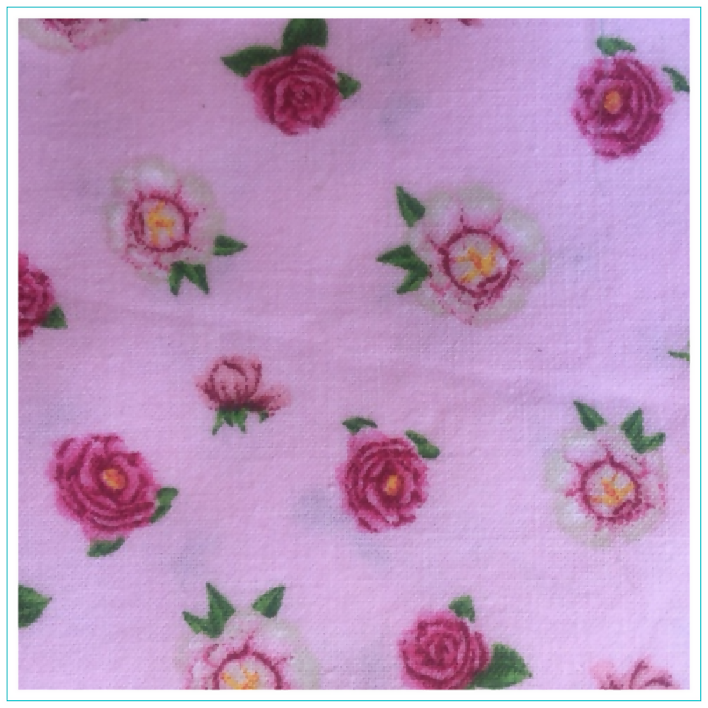 Pink Flowers Scrunchie - Wide Elastic - 100% Cotton