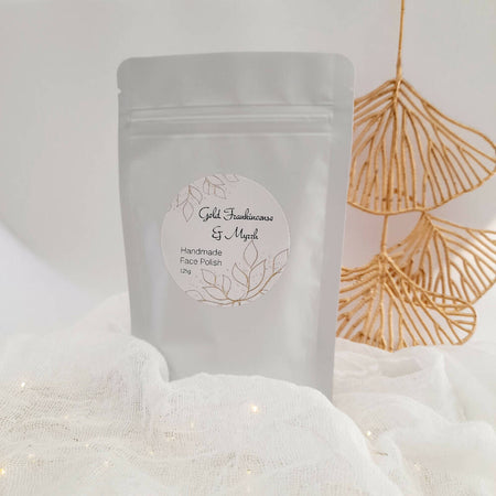 Christmas Face Scrub- Gold Frankincense Myrrh - Exfoliating Facial Scrub - Brightening Natural Skin Care