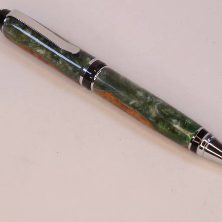 Wood_Resin Green/White Swirl Cigar pen