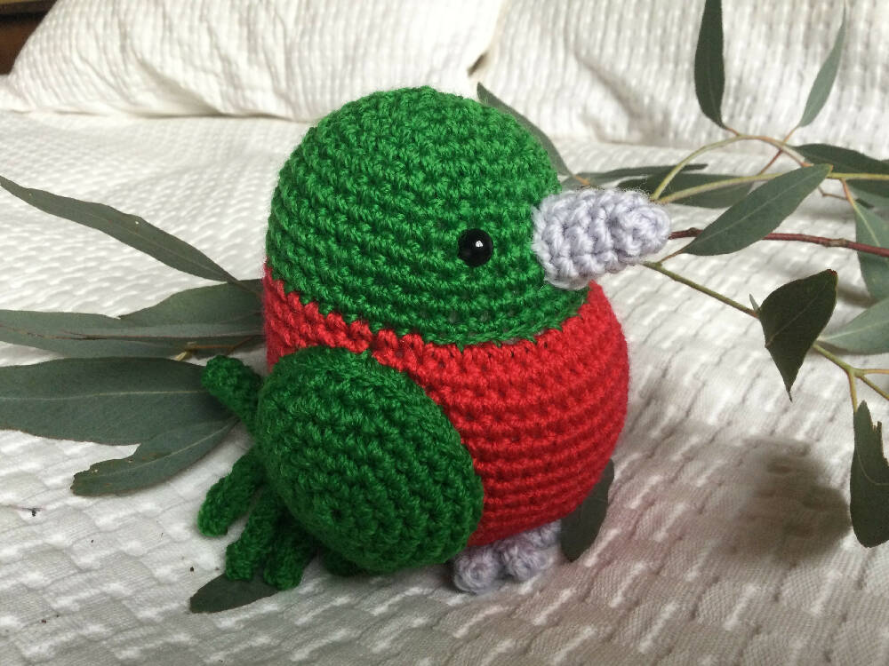 Lge King Parrot - crocheted toy