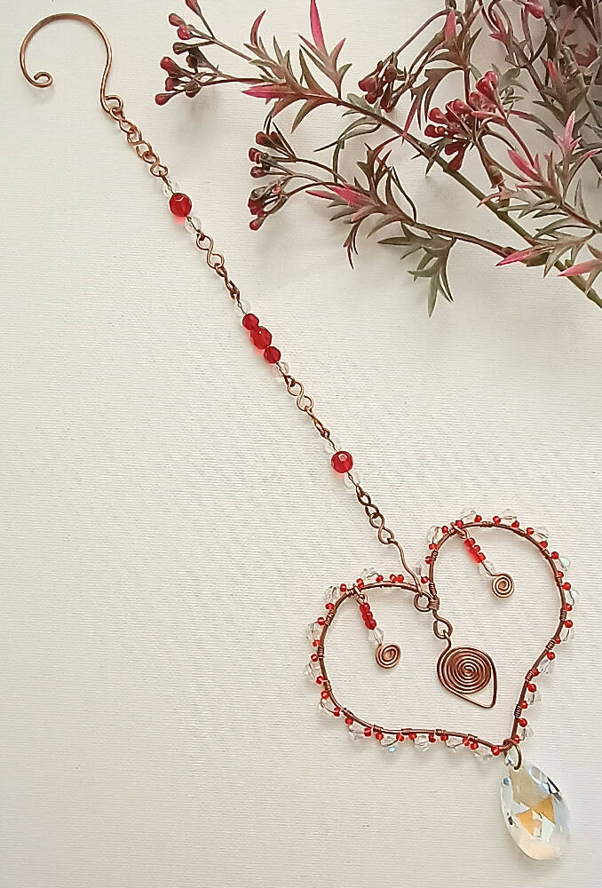 Assorted Wire-wrapped Heart Suncatchers