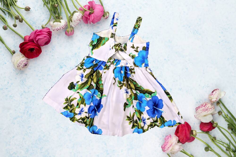 Girls Dress, Summer, Island Vibe, Blue, White, Green