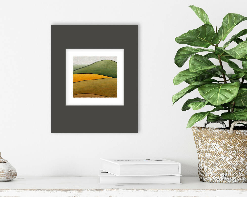Small Square Unique Countryside Abstract Landscape Art Print