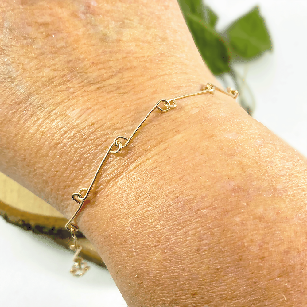 14k Gold filled Bracelet Long Link Chain Handcrafted