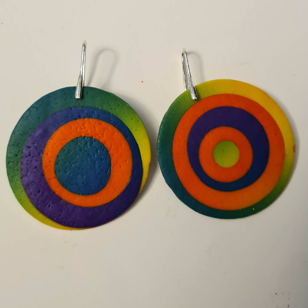 Round circle dangle earrings