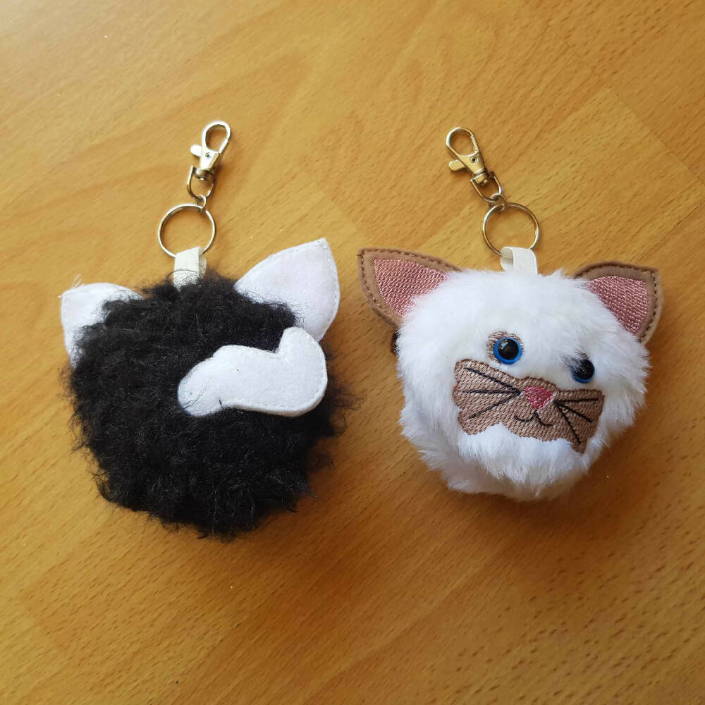 Cat Fluffy Puff Keyring