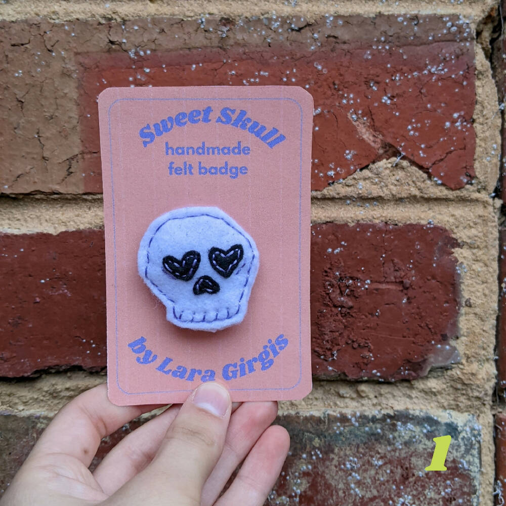 Sweet Skull - felt badge