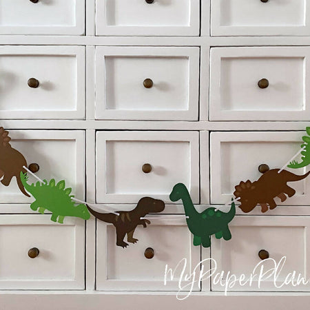 Dinosaur Banner. Birthday party garland. Dino party, decorations.