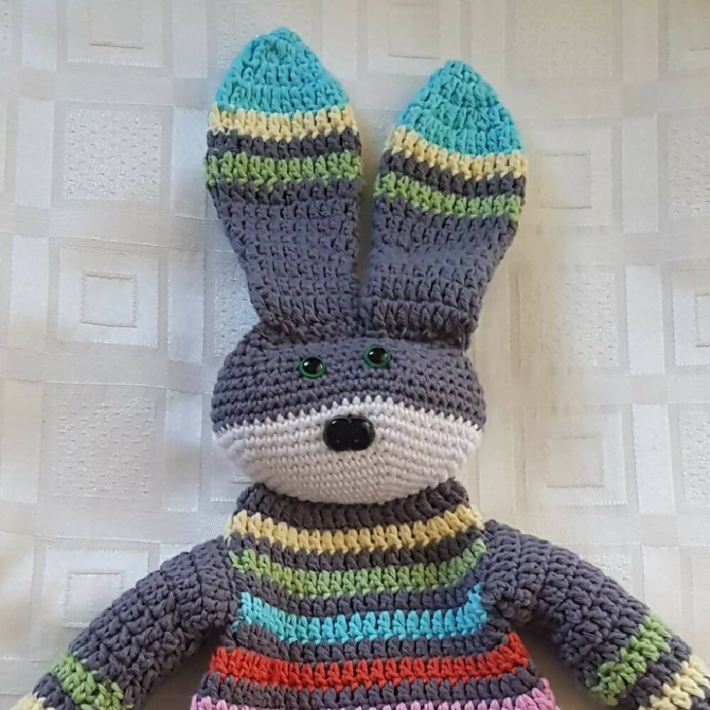 Cotton Crocheted Rainbow Bunny