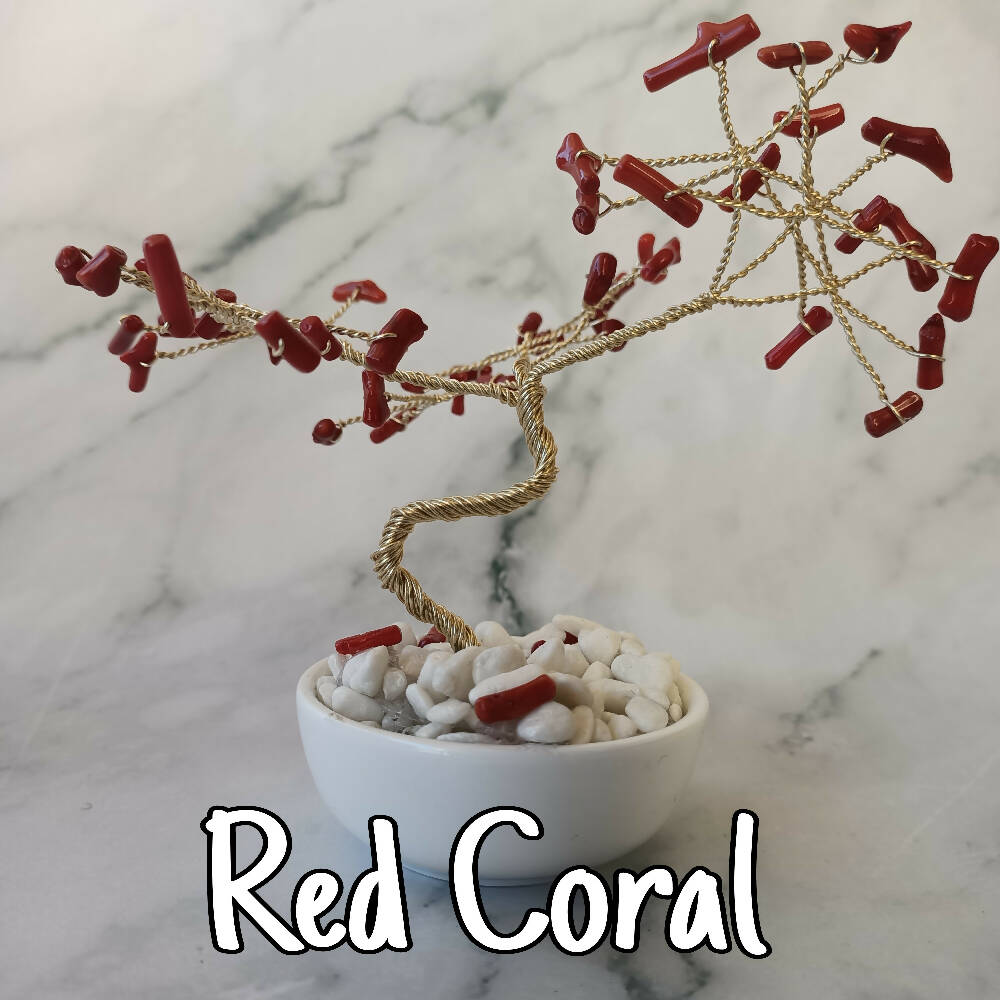 Red Coral Mini Gem Tree already made