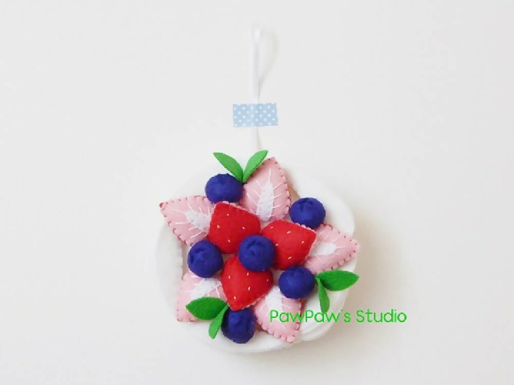 Pavlova/ Tooth Fairy Pillow/ Ornament/ Nursery Decor/ Strawberry/ Blueberry
