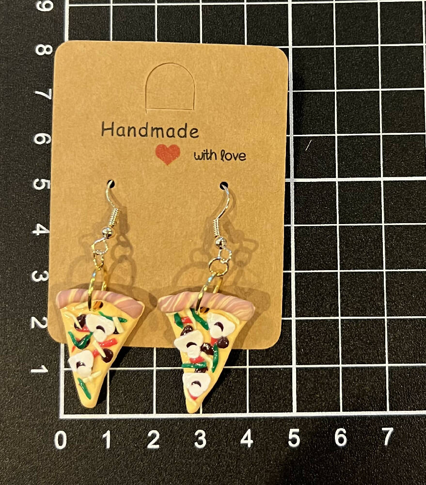 Pizza dangle earrings