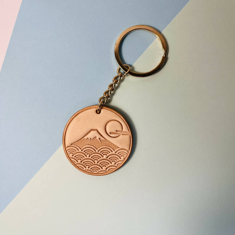 Fuji Mount Leather Keychain | Gift | Japan |Leather Accessories