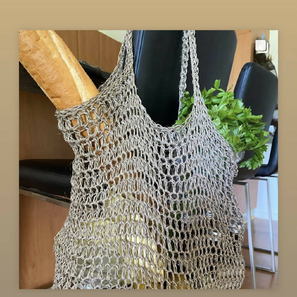 Linen Twine Crochet Market Bag