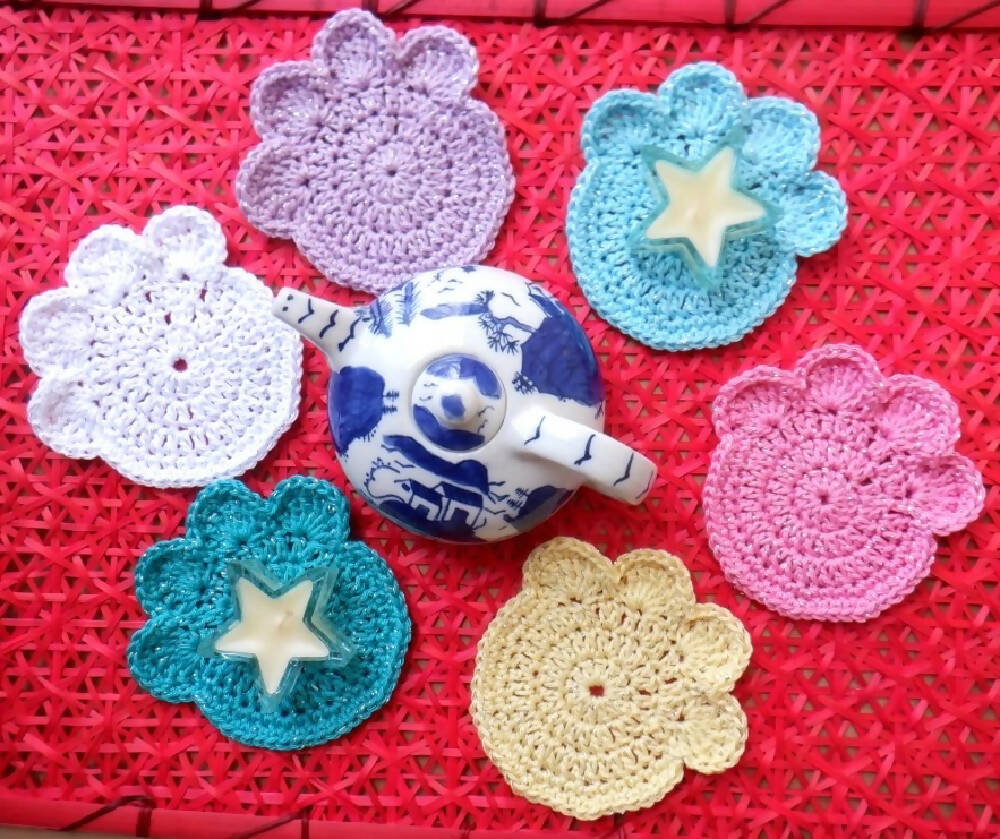 Sparkly Crochet Coaster Sets