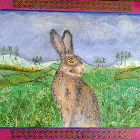 Celtic Hare Box Hand Painted