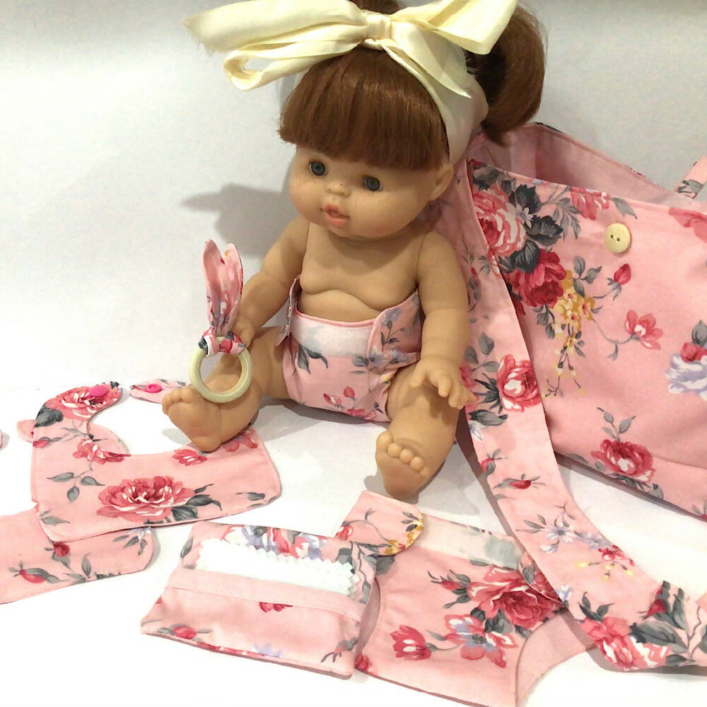 Nappy Bag and accessories for Baby Doll - Peach pink #1