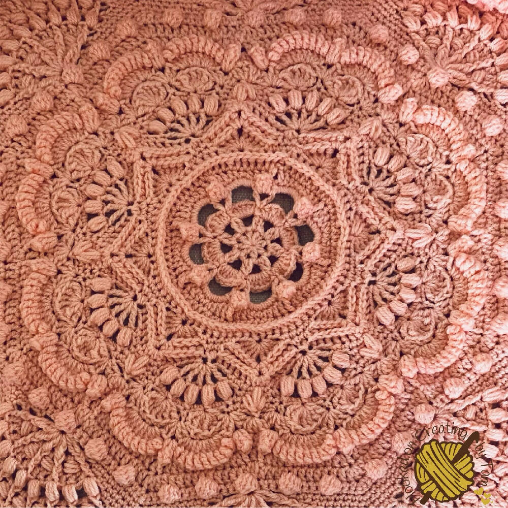 Apricot ‘Baby Arcadia’ Heirloom Handmade Baby Blanket 100% Acrylic