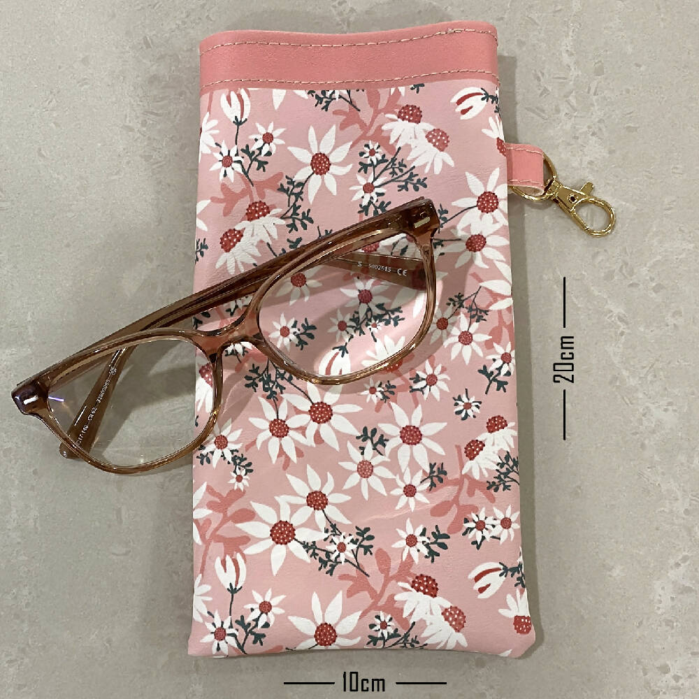 Glasses Case / Pouch featuring exclusive Australian Flannel Flowers Floral Print #1