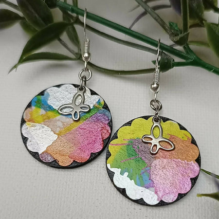 Handcrafted Paper on Wood Earrings