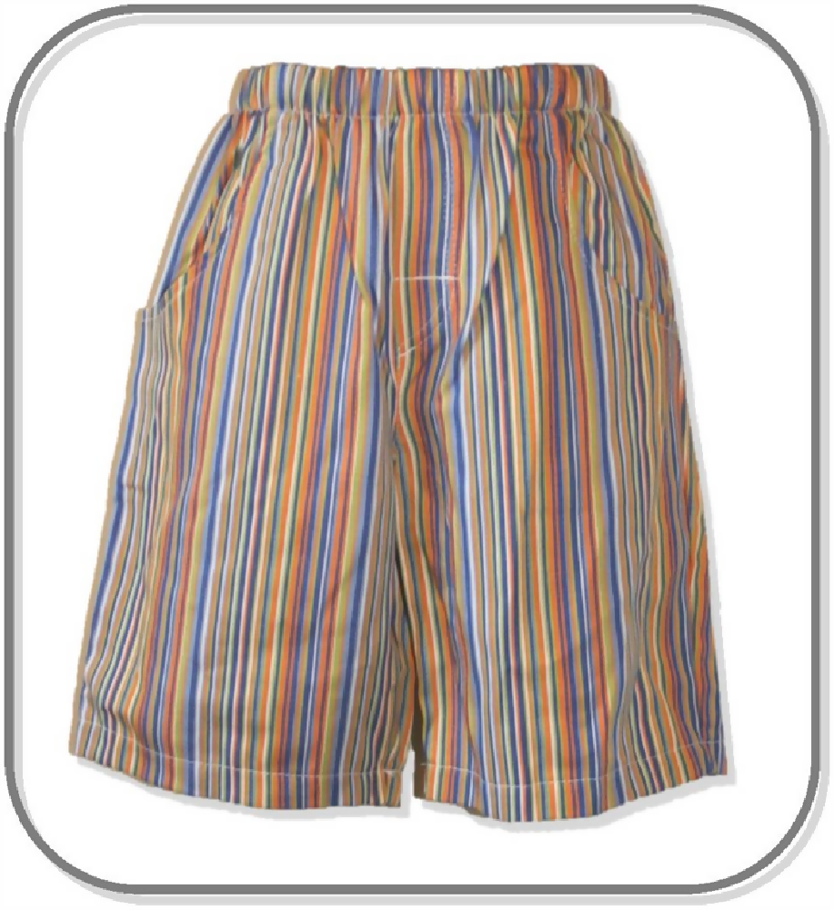 Boys Multi Stripe Long Shorts with Side Pockets