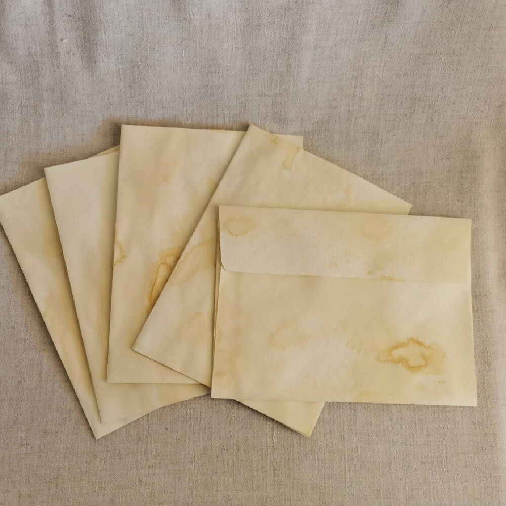 Set of 5 Aged Medium Envelopes for Papercrafts and Junk Journals