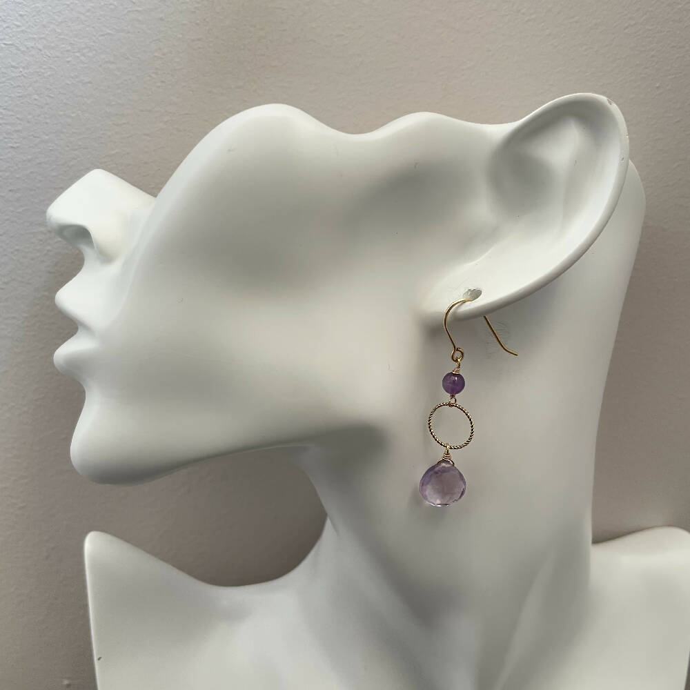 14K Gold filled lavender amethyst earrings