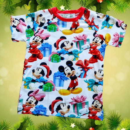 Xmas T-Shirt, Boys, Santa Mickey, Size 1