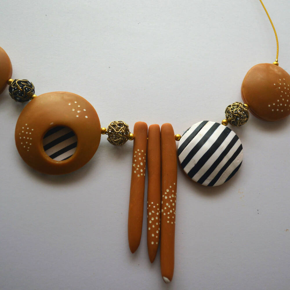 Tan and White Necklace