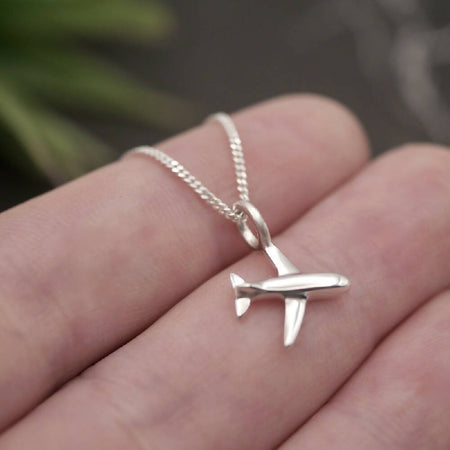 Tiny Plane - Handmade Sterling Silver Aeroplane Pendant with Fine Chain