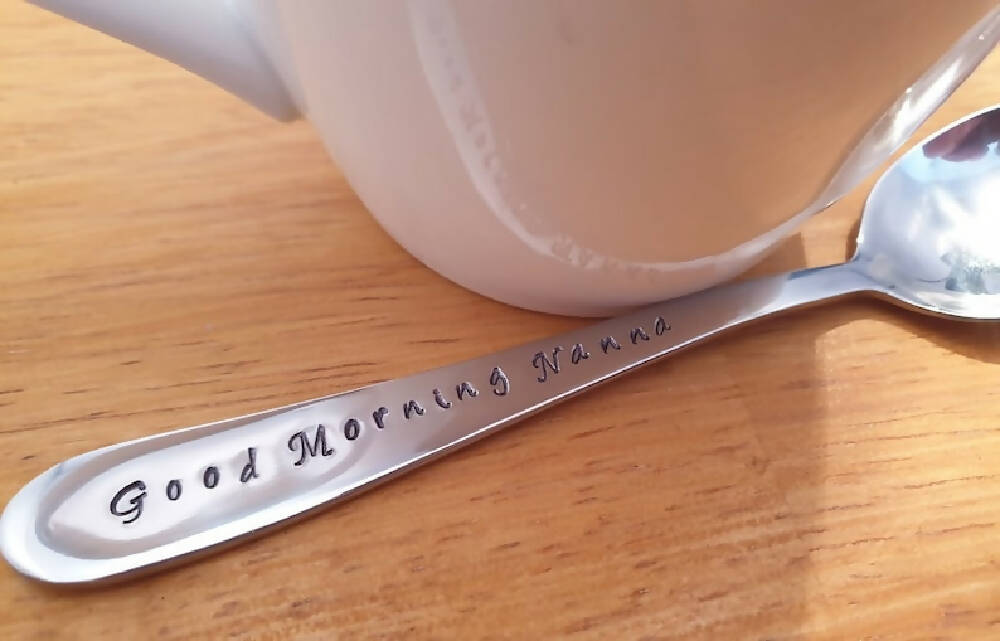 Good Morning Nanna Mothers Day. Custom Made Spoon,
