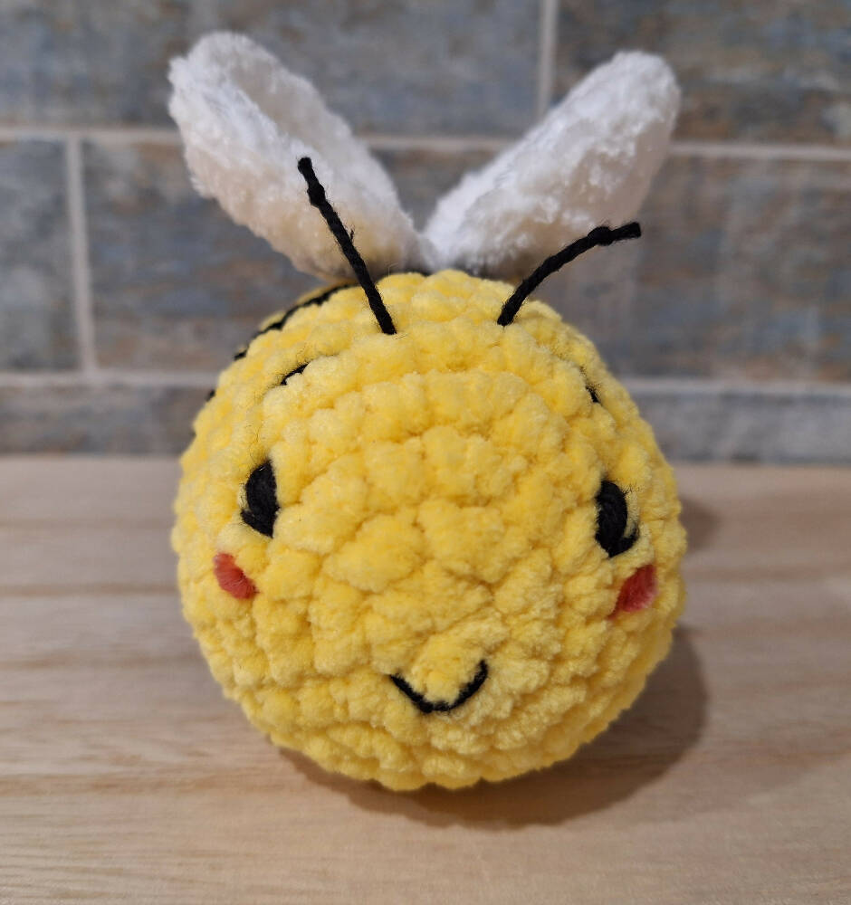 crocheted velvet bee