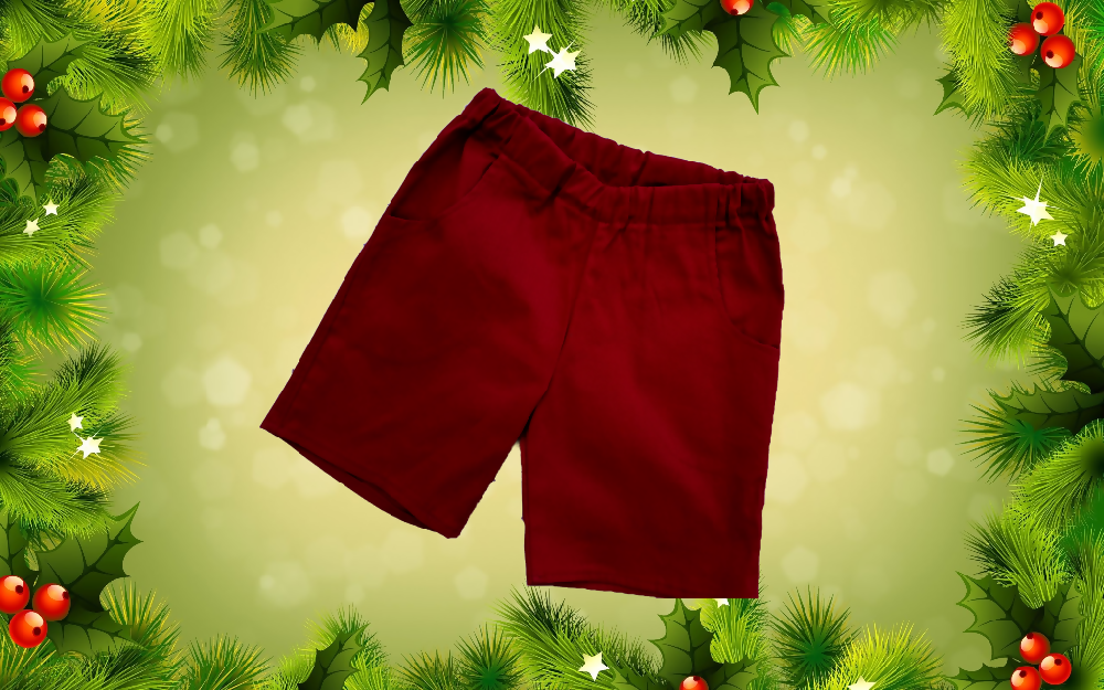 Xmas, Boys Shorts, Red